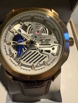 BIBI Skeleton Mechanical Watch Gold Tone