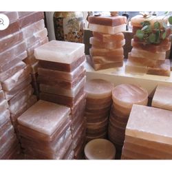 Cooking Salt Slabs “””””” 6 Pink Himalayan Salt Blocks, Grilling, Baking Salt Scrub, Tiles, Bath Or Shower, Cleanse  Air and Energy 