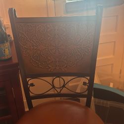 Pair of Bar Height Stools- Hammered Bronze Aesthetic 