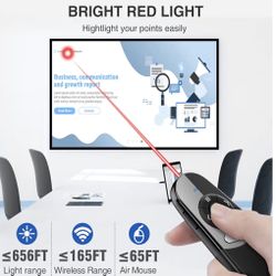Clicker de presentación 2 en 1 tipo C y USB para presentaciones de PowerPoint, presentador inalámbrico RF de 2,4 GHz, 