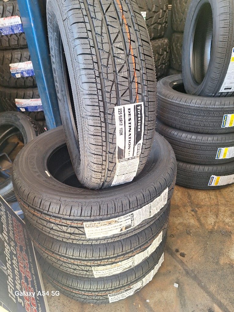 225/65/17/ $480 NEW FOUR TIRES FIRESTONE DESTINATION