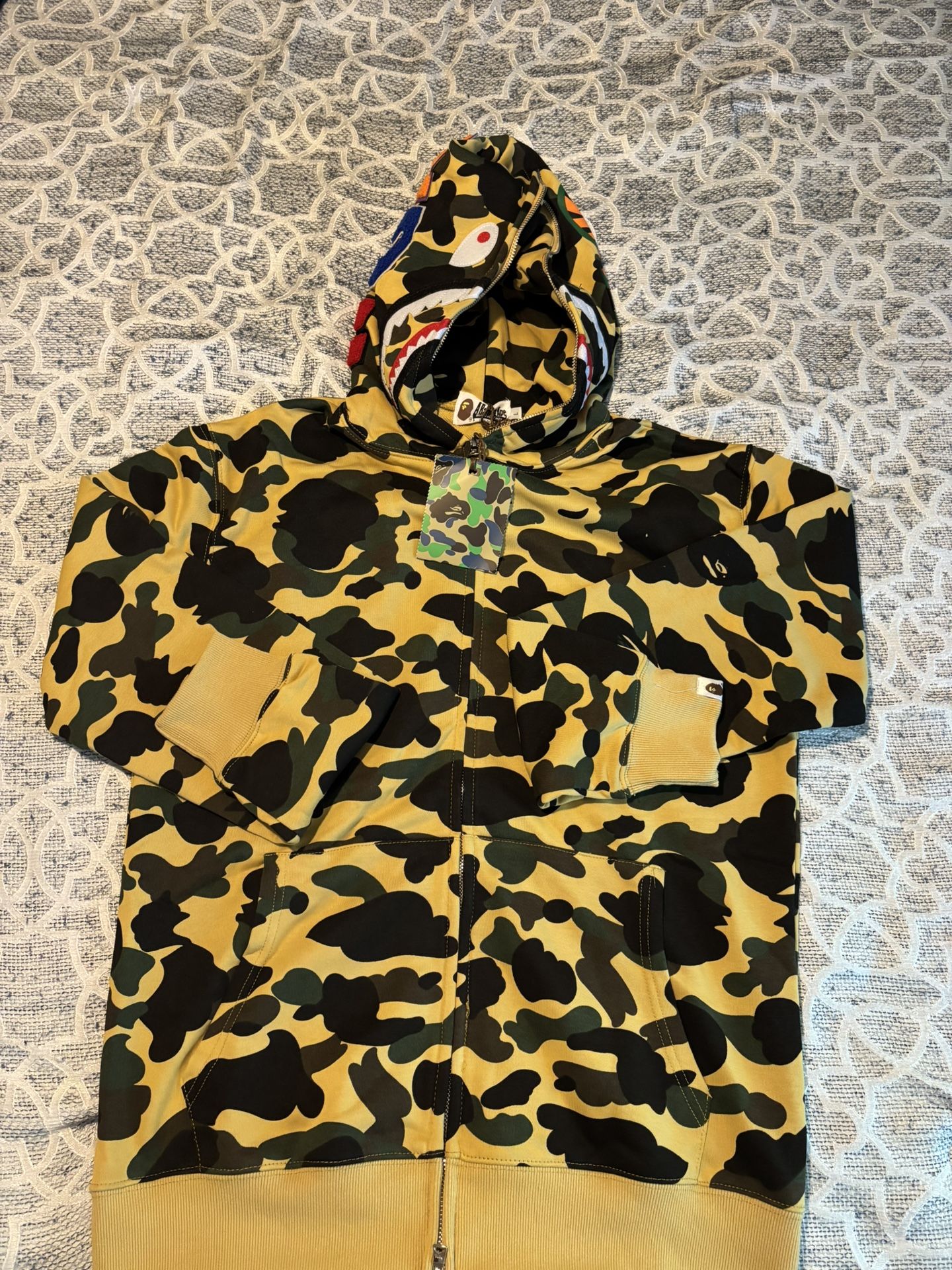 Large Hoodie “Yellow” Camo Bape Zip Up