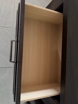 Dark Wood Dresser Drawer with Metal Handle