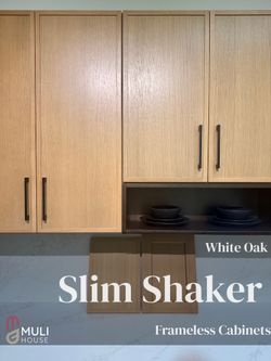 White Oak Slim Shaker Kitchen Cabinets-Frameless
