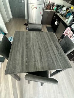 Dining table set, 4 chairs
