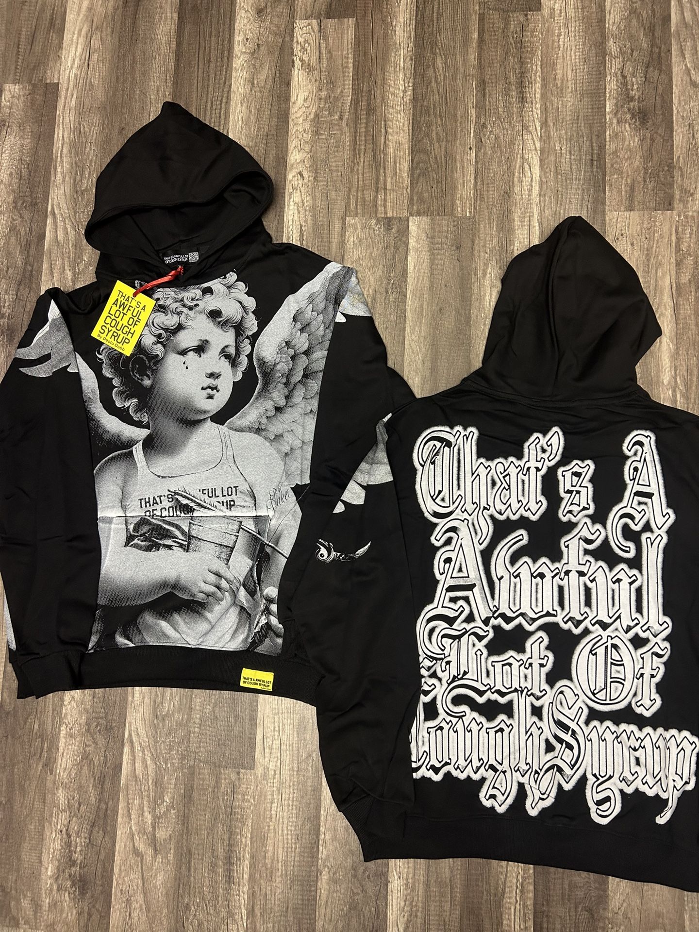 That’s A Awful Lot Of Cough Syrup Angelo Hoodie Rip Drakeo Black Small