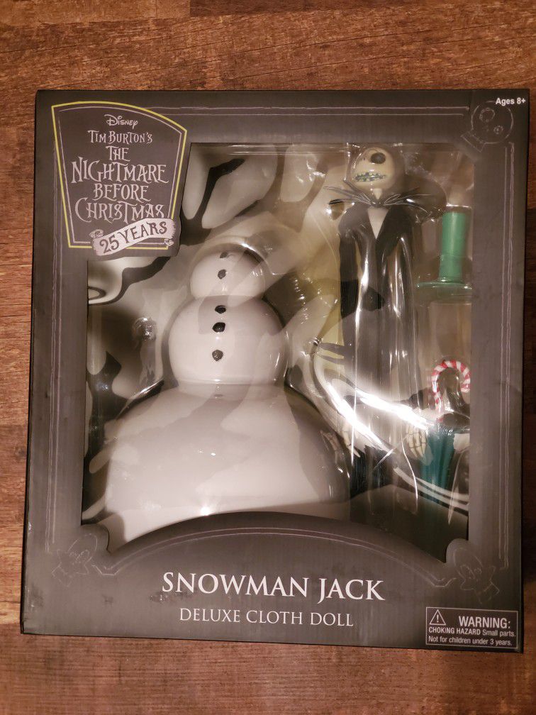 Snowman Jack Skelling Deluxe Cloth Doll 25th Anniversary