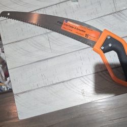 Brand New Fiskars Hand Saw, Never Used "D" GRIP, 15" LENGTH PRUNING SAW