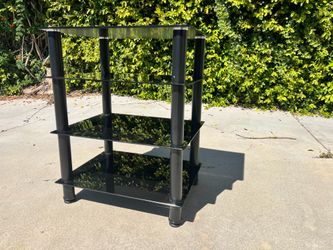 4-Tier Media Component Audio Rack w/ Glass Shelving