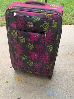 American Travel Hawaiian Print Rolling Suitcase