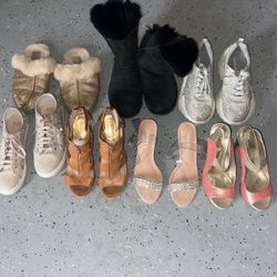 Women Shoes Heels Boots Sneakers Tennis Lote Lot 7 7.5 Sneakers Ugg Vince Camuto Bundle Gianni 