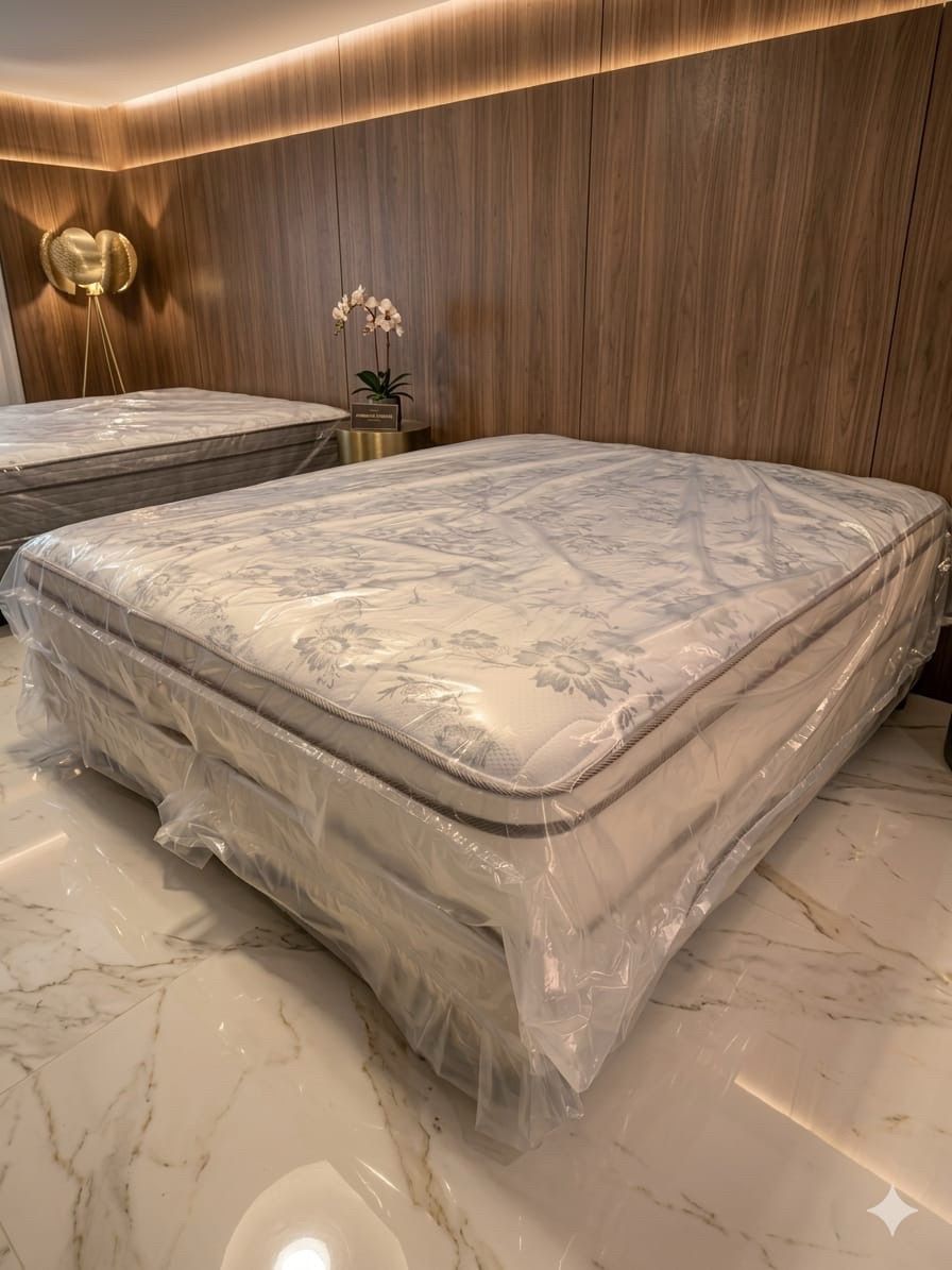 New king mattress and 2 box springs bed frame is not included