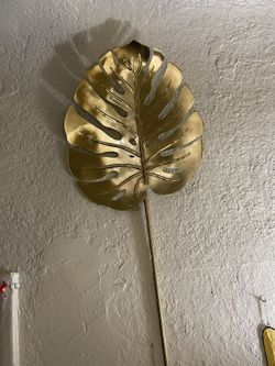Gold Metal Monstera Wall Art