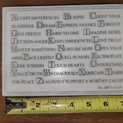 ABCs of Life Faux Marble Standup or Wall Plaque