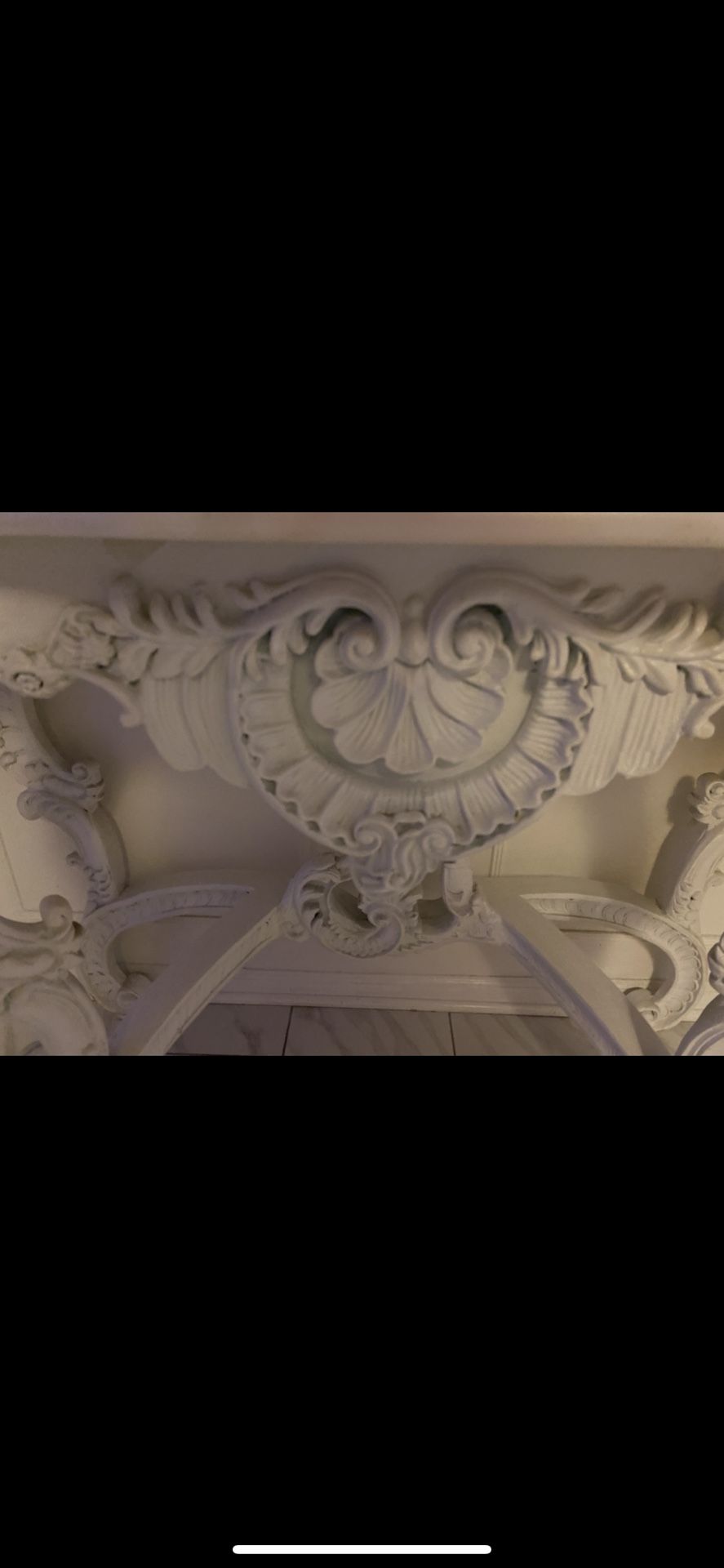 Ornate White Console Table
