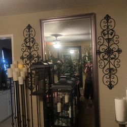 Big Mirror With 2 Big Wall Candle Holders Only
