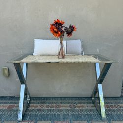 Modern Glass Top Accent Table — Great Condition!