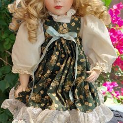 Porcelain Handcrafted Doll With Stand 