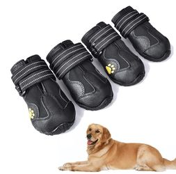 Dog Waterproof Booties with Reflective Rugged 4Ps