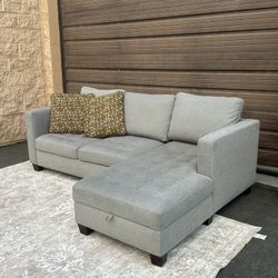 Gray Sectional Storage Chaise