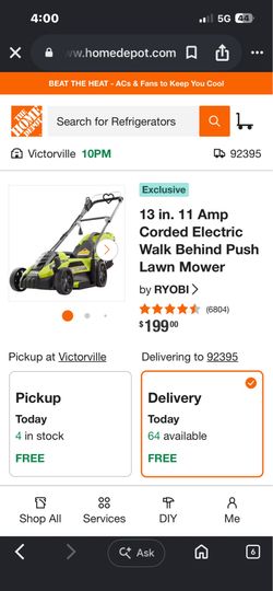Ryobi electric lawn mower