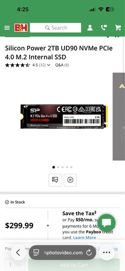 Silicon Power 2TB UD90 NVMe PCIe 4.0 M.2 Internal SSD