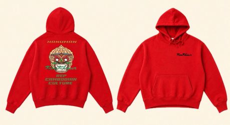 Kon Khmer Hanuman Red Graphic Hoodie