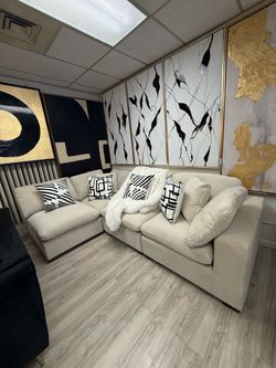 Beige Sectional Sofa Modular