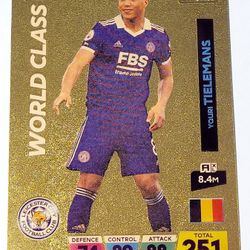 2022 Youri Tielemans Panini World Soccer Stars World Class Plastic Gold Color Card (1) Near Mint Condition. The 2022 Youri Tielemans Panini World Socc