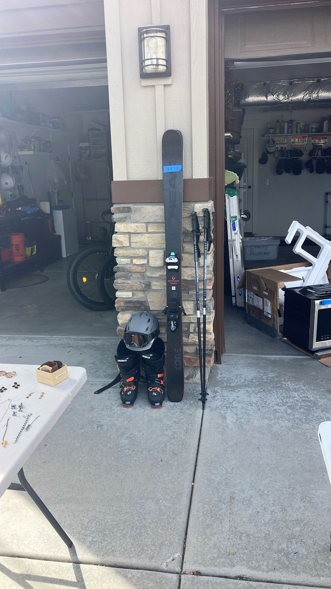 Ski’s , 10 1/2 Boots, Helmet, Poles