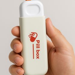 Slim Travel Pill Box with 3 Compartments and Carry Loop