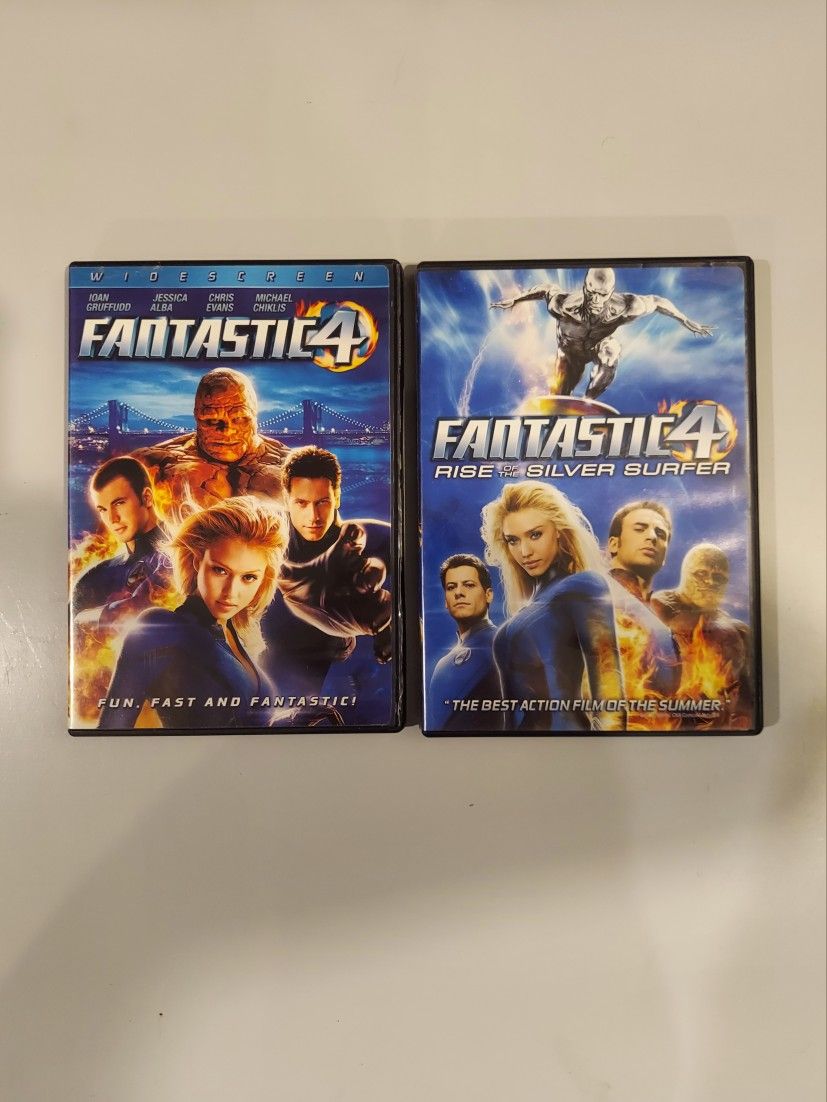 SET OF 2 MARVEL MOVIE ON DVD, THE FANTASTIC 4 #1 & THE FANTASTIC 4 - RISE OF THE SILVER SURFER