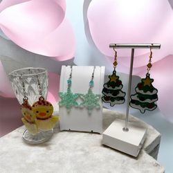 Three Sets Of Christmas Earrings 