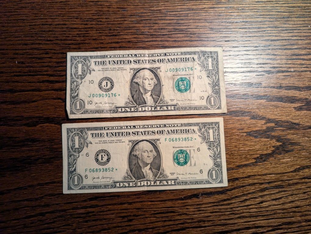 US $1 One Dollar Bill Star Note