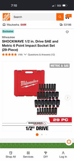 Milwaukee Sae/Metric 1/2” drive socket set 49-66-7016