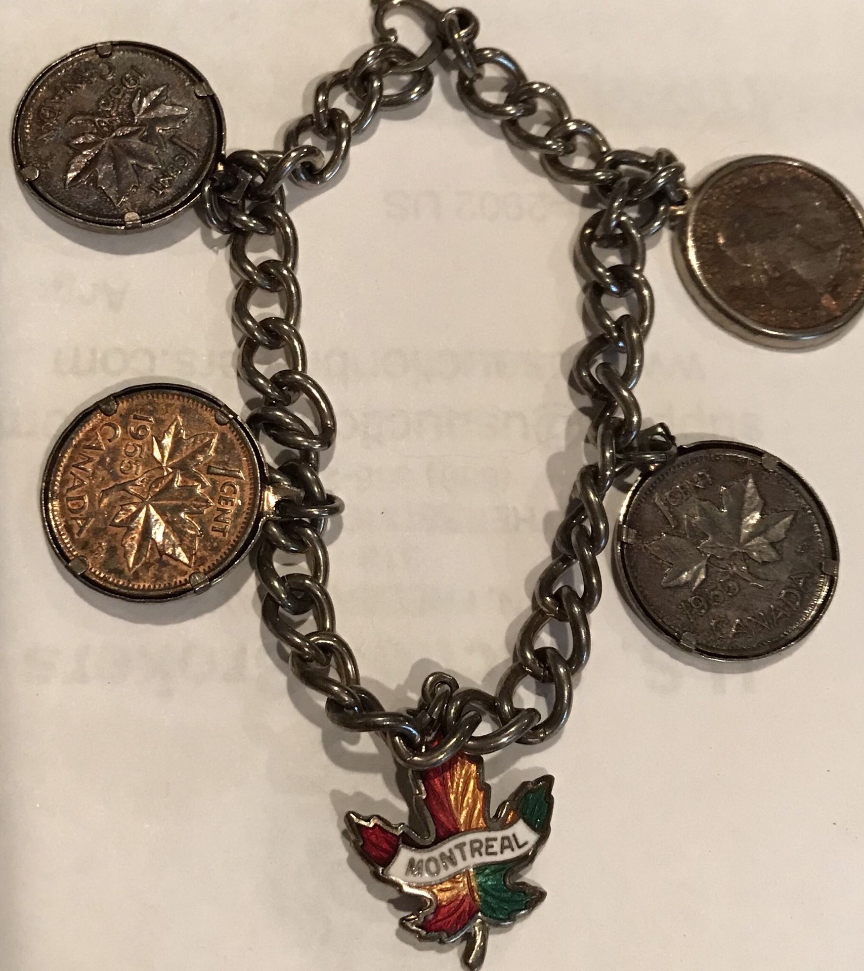 Vintage Canadian charm bracelet