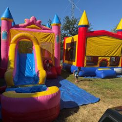 Castle Water Slide And Regular bouncy House 