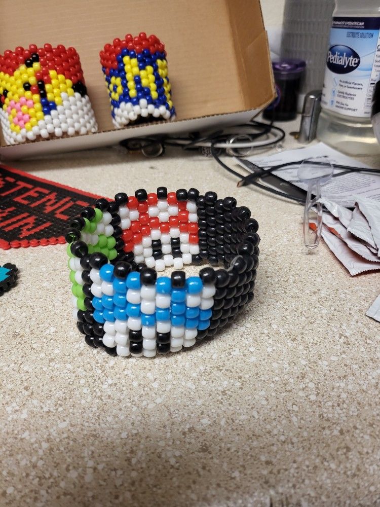 Mushroom Kandi Cuffs