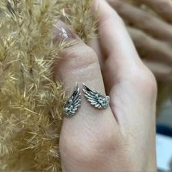 "Ethereal Flight Adjustable Silver Ring"