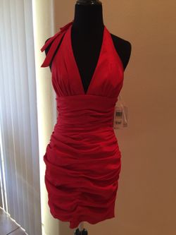 Jessica McClintock Red cocktail dress size 4 new with tags