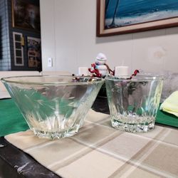 Etched Glass Bowl Set