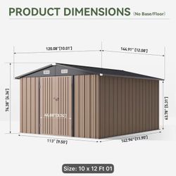 $450 firm!!!  10’x12’ Brown Metal Storage Shed. Prices are firm!!! NO HOLDS!!!