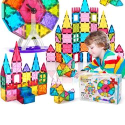 Kids Magnetic Blocks Building Sets 3D Magnet Tile Building Blocks Magna Construction Educational STEM Toys Gifts for Toddlers Boys Girls 3 4 5 6 7 8 9