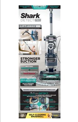 Shark DetectPro Lift-Away ADV Upright Vacuum, Pet Friendly, Dirt Detect, Edge Detect, Floor Detect, Direction Detect, DuoClean PowerFins, Royal Blue