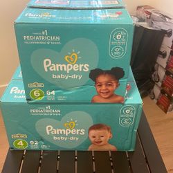 Size 6 And 4 Baby Diapers