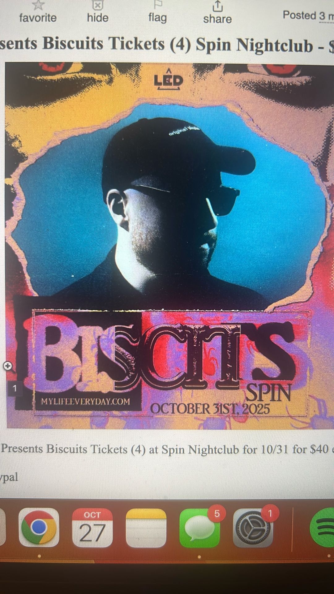 LED Presents Tickets (4) Spin Nightclub