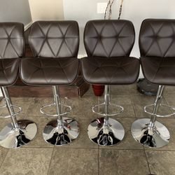 Brand New Set Of 4 brown Bar Stools (Prestige ) / brown Pub Stools / Adjustable Height And Swivel / Price Is Firm / Pick Up Only / NEW IN BOX 