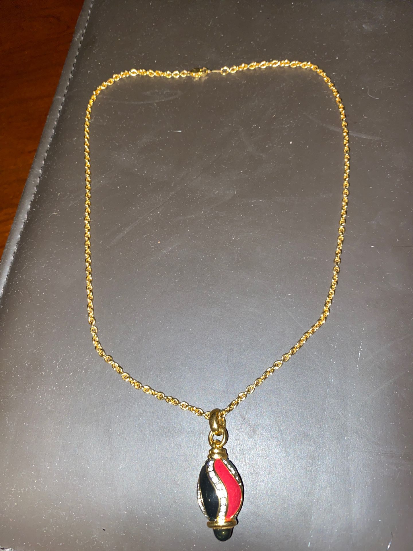 18k gf necklace with colorful charm