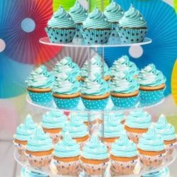  Located / Eastvale / Acrylic Transparent Cake Display Stand, Wedding Birthday Party Dessert Pastry Bakery Display Rack