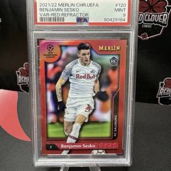 2021-22  Merlin Chrome UCL  Image Variation Benjamin Sesko Red Refractor /10 RC
